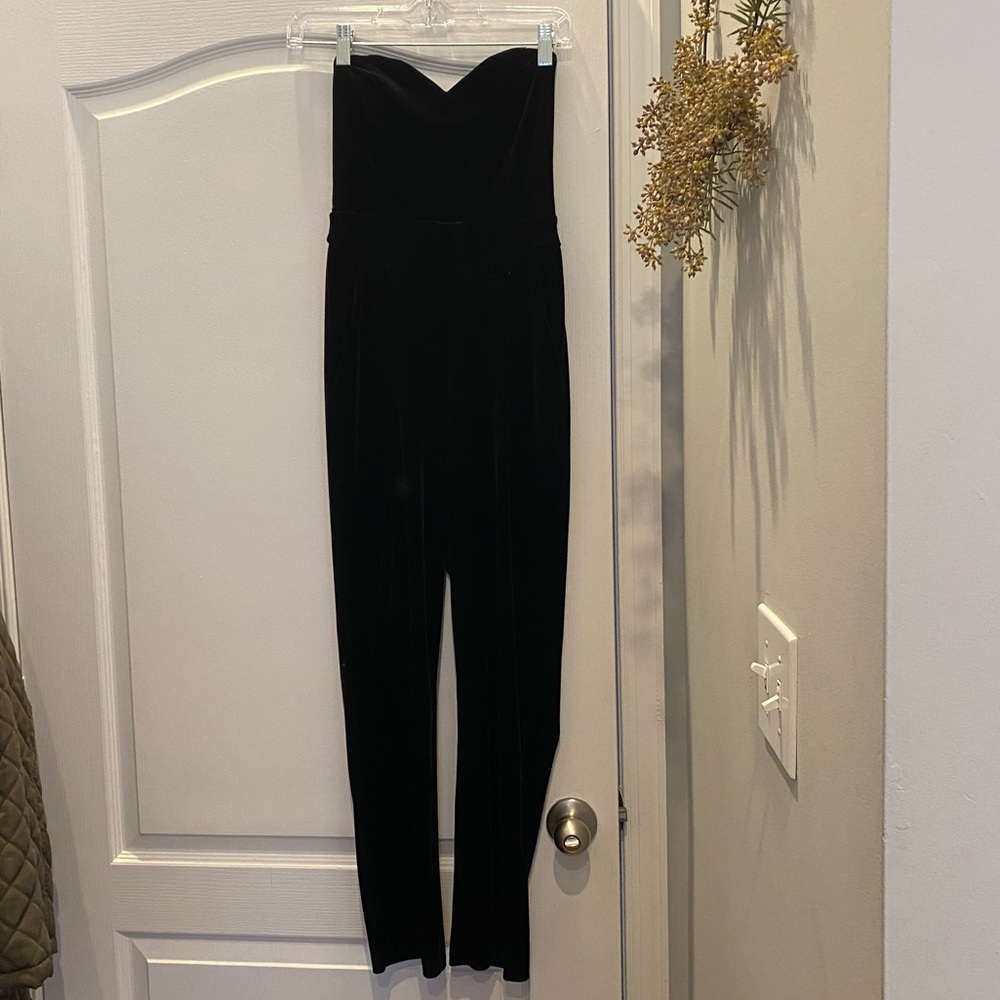 Express Black Velvet Jumpsuit